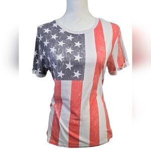 Cold Crush Red and White Striped Star Tee